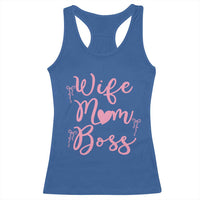 Funny Wife Mom Boss Racerback Tank Top Girly Pink Bows Mothers Day Gift