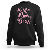 Funny Wife Mom Boss Sweatshirt Girly Pink Bows Mothers Day Gift