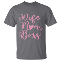 Funny Wife Mom Boss T Shirt Girly Pink Bows Mothers Day Gift