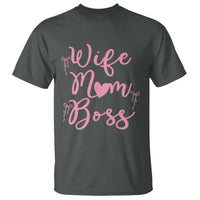 Funny Wife Mom Boss T Shirt Girly Pink Bows Mothers Day Gift