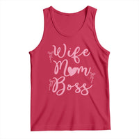 Funny Wife Mom Boss Tank Top Girly Pink Bows Mothers Day Gift