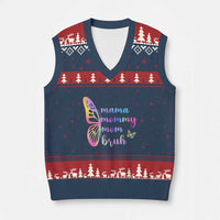 Funny Mom Saying Gift V-Neck Knit Sweater Vest Mama Mommy Mom Bruh