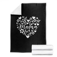 Floral Mama Heart Graphic Throw Blanket Mothers Day Flower Gift