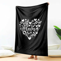 Floral Mama Heart Graphic Throw Blanket Mothers Day Flower Gift