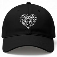 Floral Mama Heart Graphic Baseball Cap Mothers Day Flower Gift