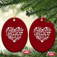 Floral Mama Heart Graphic Ceramic Ornament Mothers Day Flower Gift