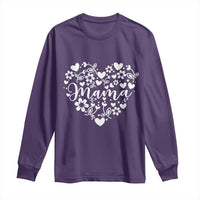 Floral Mama Heart Graphic Long Sleeve Shirt Mothers Day Flower Gift