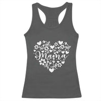Floral Mama Heart Graphic Racerback Tank Top Mothers Day Flower Gift