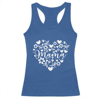 Floral Mama Heart Graphic Racerback Tank Top Mothers Day Flower Gift