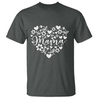 Floral Mama Heart Graphic T Shirt Mothers Day Flower Gift