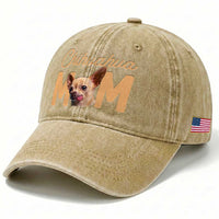Proud Dog Mom Chihuahua Washed Cotton Baseball Cap Mothers Day Lover Gift
