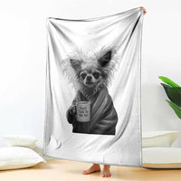 Funny Chihuahua Coffee Lover Throw Blanket Do Not Talk To Me Yet