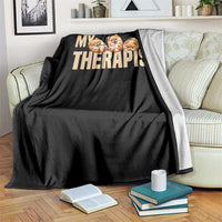 My Therapist Is My Dog Throw Blanket Cute Pomeranian Lover Meme