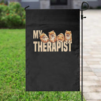 My Therapist Is My Dog Garden Flag Cute Pomeranian Lover Meme