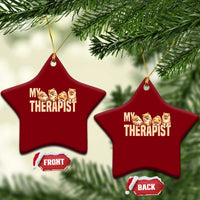 My Therapist Is My Dog Ceramic Ornament Cute Pomeranian Lover Meme