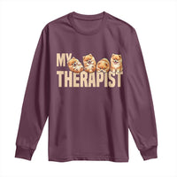 My Therapist Is My Dog Long Sleeve Shirt Cute Pomeranian Lover Meme