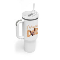 Proud Chihuahua Dad Tumbler With Handle Ankle Biter Dog Lover