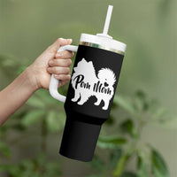 Proud Pom Mom Tumbler With Handle Pomeranian Dog Lover Gift
