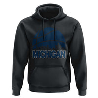 Vintage Urban Michigan Skyline Hoodie Gift For Basketball Fan