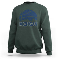 Vintage Urban Michigan Skyline Sweatshirt Gift For Basketball Fan