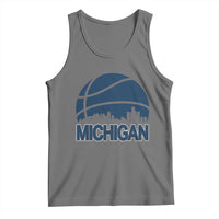 Vintage Urban Michigan Skyline Tank Top Gift For Basketball Fan