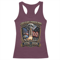 Astronaut 250 Years Of Pioneer Spirit Racerback Tank Top Patriotic Astronaut Graphic Gift