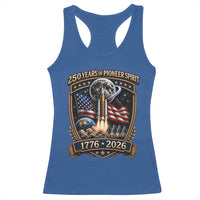 Astronaut 250 Years Of Pioneer Spirit Racerback Tank Top Patriotic Astronaut Graphic Gift