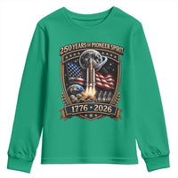 Astronaut 250 Years Of Pioneer Spirit Youth Sweatshirt Patriotic Astronaut Graphic Gift