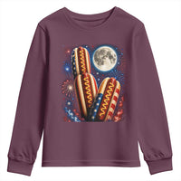 4th Of July Hotdog Fireworks Youth Sweatshirt American Food Lovers