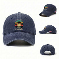 Vintage Always Chasing Sunsets Washed Cotton Baseball Cap Hawaiian Tropical Beach Graphic