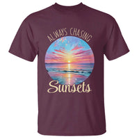 Always Chasing Sunsets T Shirt Summer Vacation Travel Gift