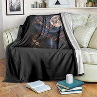 American Flag Dragonfly Patriotic 4th Of July Throw Blanket