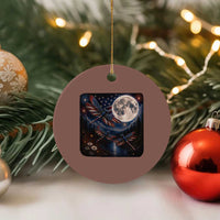American Flag Dragonfly Patriotic 4th Of July Ceramic Ornament
