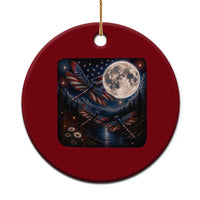 American Flag Dragonfly Patriotic 4th Of July Ceramic Ornament