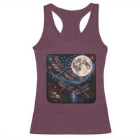 American Flag Dragonfly Patriotic 4th Of July Racerback Tank Top