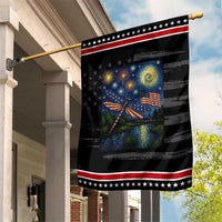 Red White And Blue Dragonfly Starry Night Swirls Patriotic Garden Flag Nature Lovers