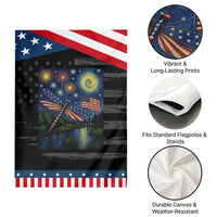 Red White And Blue Dragonfly Starry Night Swirls Patriotic Garden Flag Nature Lovers