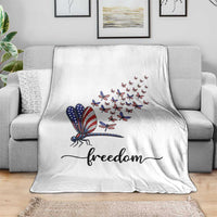 Freedom Dragonfly American Flag 4th Of July Throw Blanket Patriotic Nature Lover Graphic