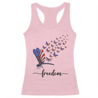 Freedom Dragonfly American Flag 4th Of July Racerback Tank Top Patriotic Nature Lover Graphic