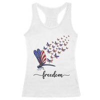 Freedom Dragonfly American Flag 4th Of July Racerback Tank Top Patriotic Nature Lover Graphic