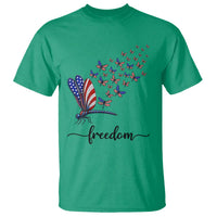 Freedom Dragonfly American Flag 4th Of July T Shirt Patriotic Nature Lover Graphic