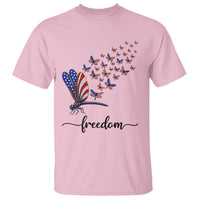 Freedom Dragonfly American Flag 4th Of July T Shirt Patriotic Nature Lover Graphic