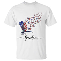 Freedom Dragonfly American Flag 4th Of July T Shirt Patriotic Nature Lover Graphic
