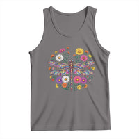 Boho Floral Spring Dragonfly Tank Top Colorful Mosaic Insect