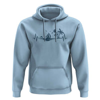Summer Vacation Heartbeat Pulse Sunset Silhouette Hoodie Tropical Island Lover
