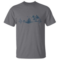 Summer Vacation Heartbeat Pulse Sunset Silhouette T Shirt Tropical Island Lover