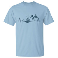 Summer Vacation Heartbeat Pulse Sunset Silhouette T Shirt Tropical Island Lover
