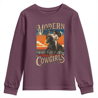 Modern Cowgirls Youth Sweatshirt American Woman Western Rodeo - Wonder Print Shop