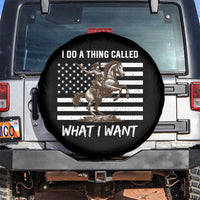 Patriotic Cowgirl Spare Tire Cover I Do A Thing Called What I Want American Flag - Wonder Print Shop
