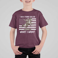 Patriotic Cowgirl T Shirt For Kid I Do A Thing Called What I Want American Flag - Wonder Print Shop
